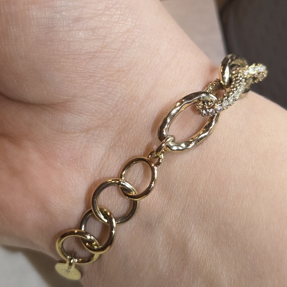 Stella & Dot gold-toned rhinestone chain link bracelet - Picture 14 of 15